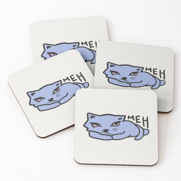 Item preview, Funny Meh Cat Blue - Funny Cat Doodle designed and sold by ViewerEqualsPhoton.