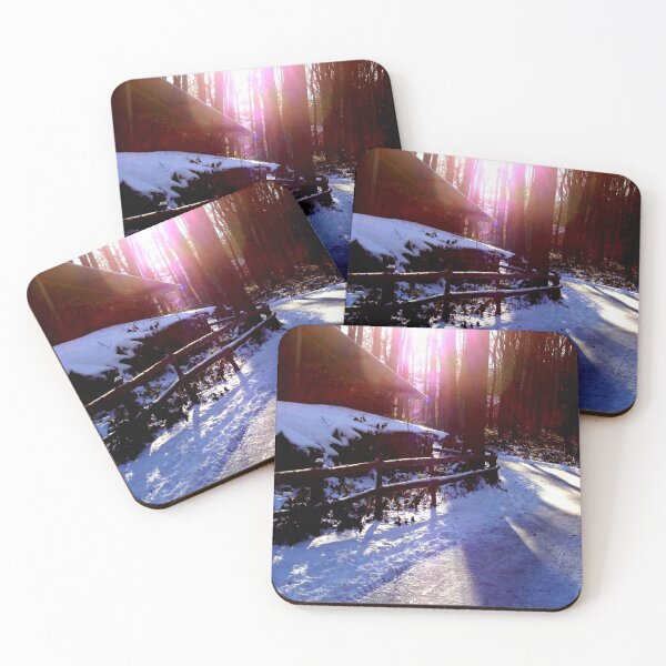 Item preview, Landscape winter sun half-timbered village snow trees shadow light designed and sold by G-M-Designs.