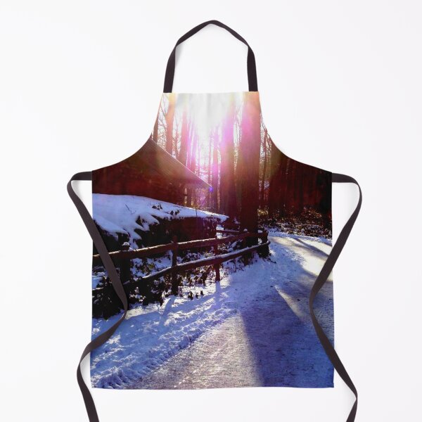 Item preview, Landscape winter sun half-timbered village snow trees shadow light designed and sold by G-M-Designs.