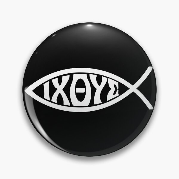 Vista previa del artículo con la obra «Ichthys o Ichtus IXOYE Christian Fish», diseñado y vendido por signsandsymbols.