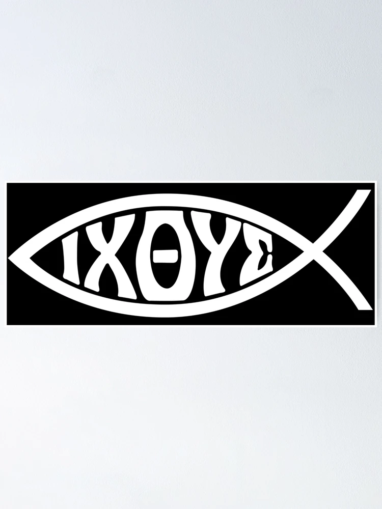 Ichthys Or IXOYE Christian Fish Orthodox Flag Outdoor Banner