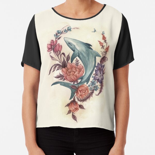 Floral Shark Chiffon Top