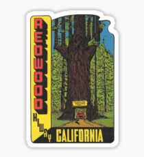 Redwood Highway Drive Thru Tree California Vintage Travel Decal Sticker