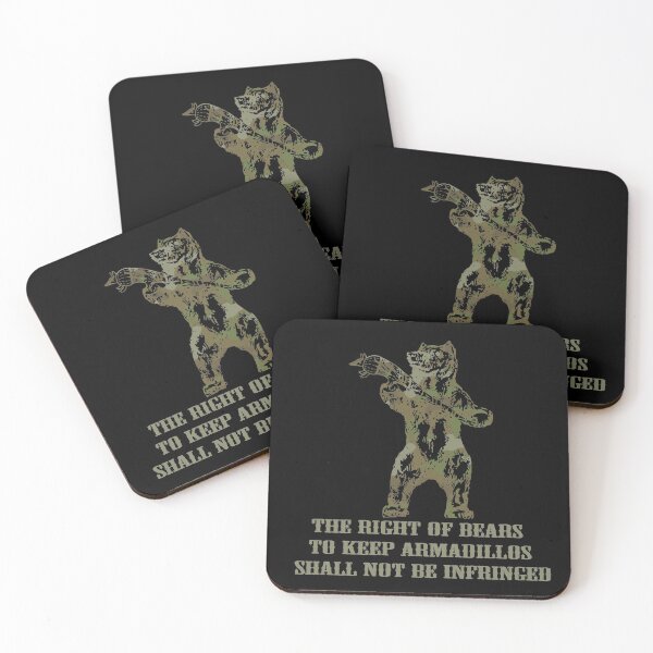 Item preview, Second Amendment Armed Standing Bear With Armadillo Club designed and sold by BeeZBeez.