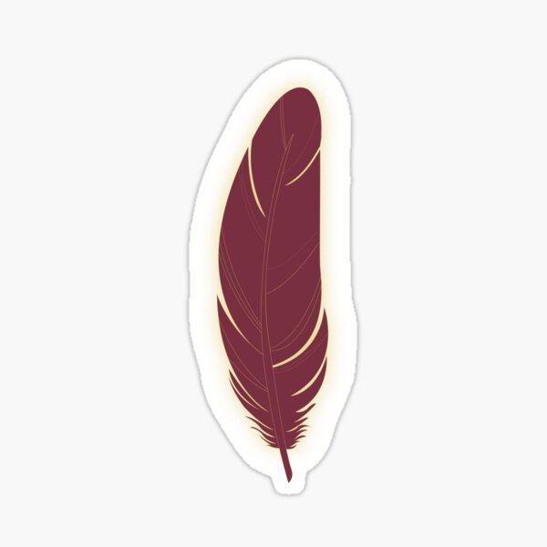 Garnet and Gold Feather Sticker