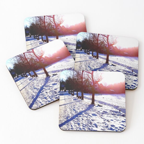 Item preview, Landscape winter sun half-timbered village snow trees shadow light designed and sold by G-M-Designs.