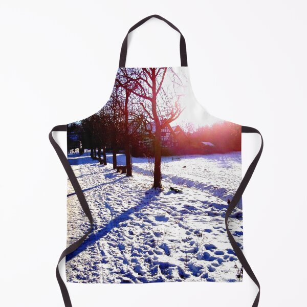 Item preview, Landscape winter sun half-timbered village snow trees shadow light designed and sold by G-M-Designs.