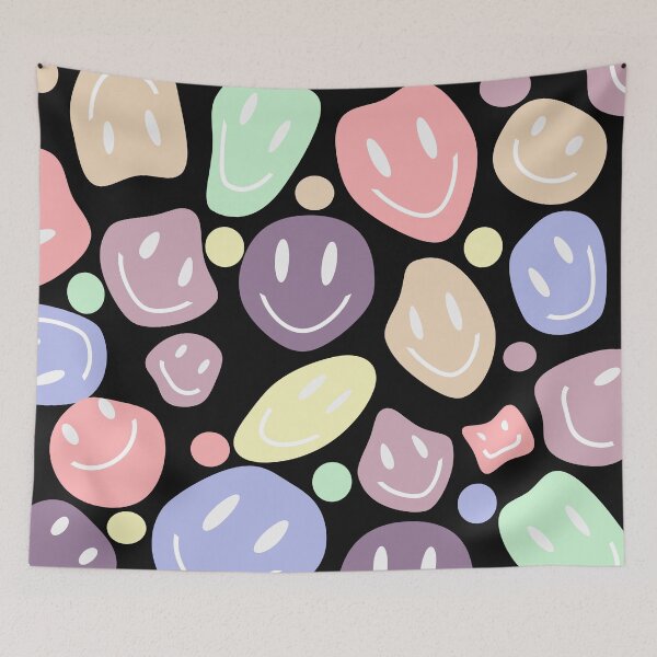 Item preview, rainbow liquid smiley faces with black  designed and sold by Northendesigns.
