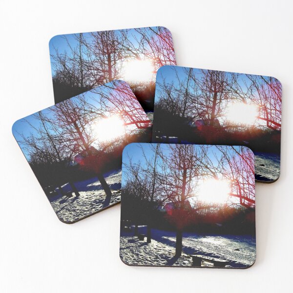 Item preview, Landscape winter sun half-timbered village snow trees shadow light designed and sold by G-M-Designs.