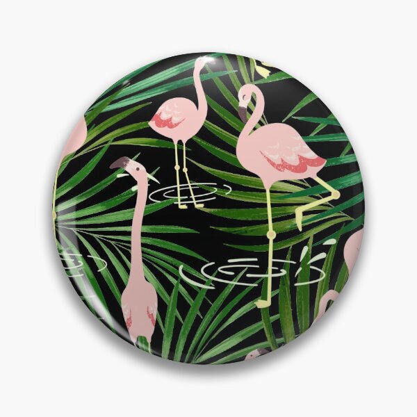 Item preview, Flamingos tropical leaves pattern designed and sold by onemoremask.