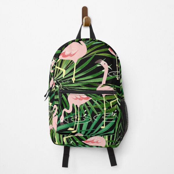 Item preview, Flamingos tropical leaves pattern designed and sold by onemoremask.