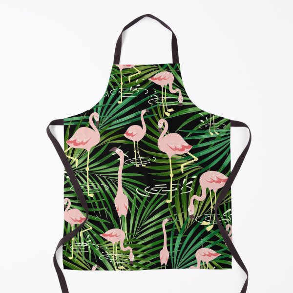 Item preview, Flamingos tropical leaves pattern designed and sold by onemoremask.