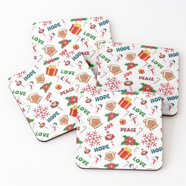 Item preview, Joy Hope Love Peace Christmas design, Snowman design designed and sold by Mariya Krashkova.
