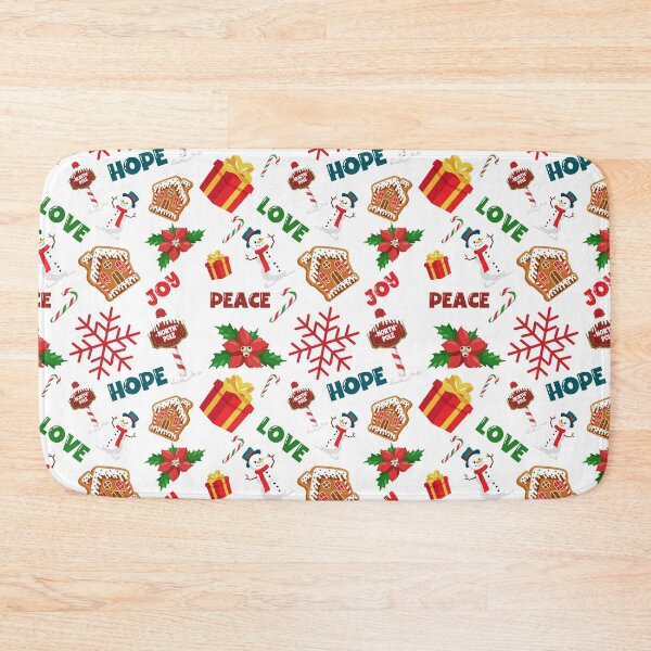 Item preview, Joy Hope Love Peace Christmas design, Snowman design designed and sold by Mariya Krashkova.
