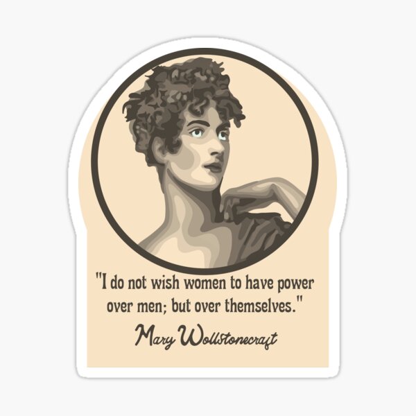 Vista previa del artículo con la obra «Retrato y cita de Mary Wollstonecraft», diseñado y vendido por Unhinged Heather.