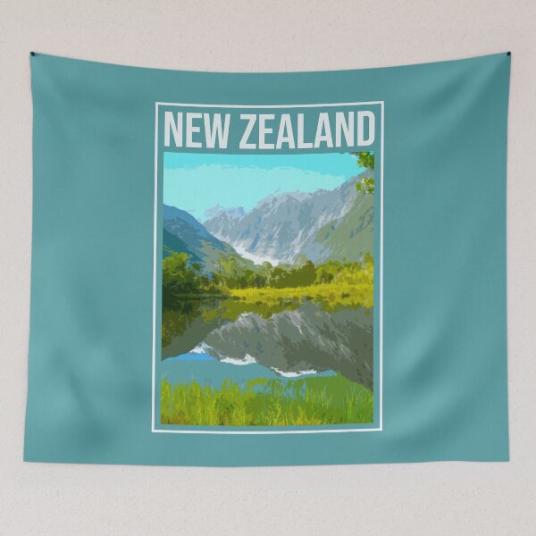 Item preview, NEW ZEALAND Retro Vintage Travel Poster designed and sold by Go Logo Designs.
