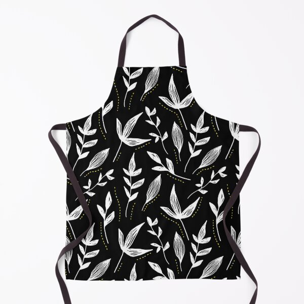 Item preview, Black white seamless floral leaves pattern designed and sold by Dear-Ashlin.