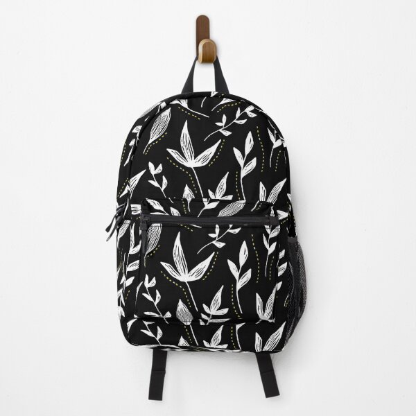 Item preview, Black white seamless floral leaves pattern designed and sold by Dear-Ashlin.