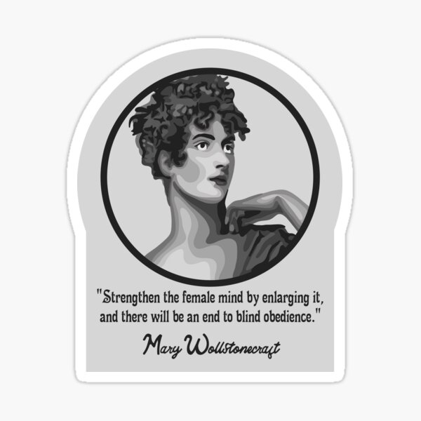Vista previa del artículo con la obra «Retrato y cita de Mary Wollstonecraft», diseñado y vendido por Unhinged Heather.