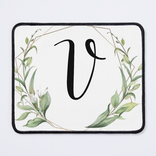 Item preview, Golden frame monogram with laurels letter V designed and sold by JustSeasons.