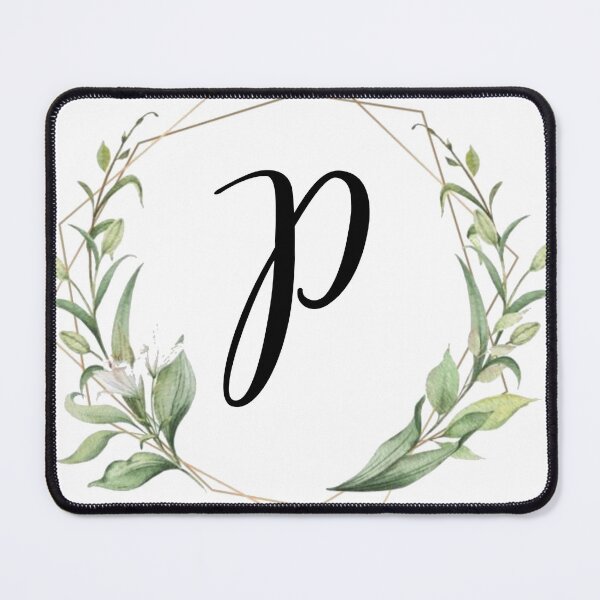 Item preview, Golden frame monogram with laurels letter P designed and sold by JustSeasons.