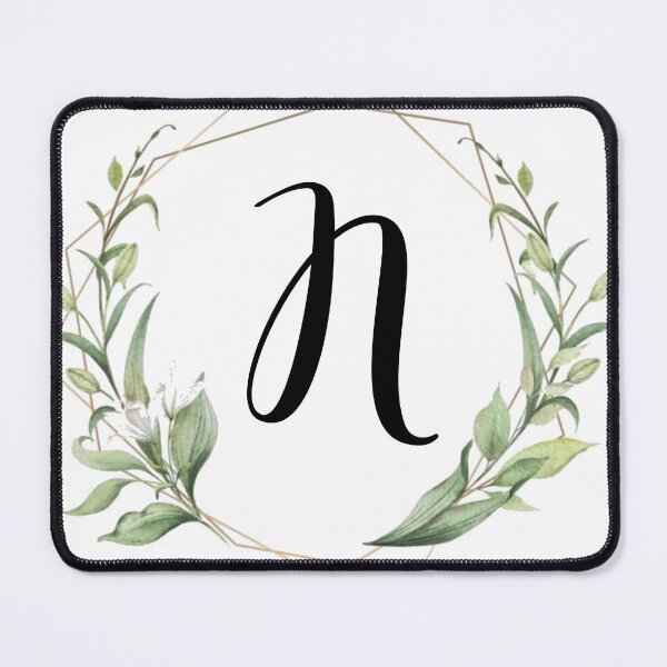 Item preview, Golden frame monogram with laurels letter N designed and sold by JustSeasons.