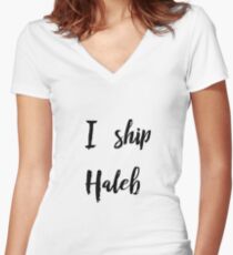 I Ship Haleb Women's Fitted V-Neck T-Shirt
