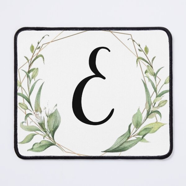 Item preview, Golden frame monogram with laurels letter E designed and sold by JustSeasons.