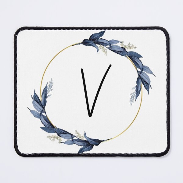 Item preview, Monogram with blue leaves letter V designed and sold by JustSeasons.