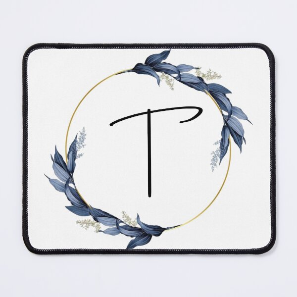 Item preview, Monogram with blue leaves letter T designed and sold by JustSeasons.