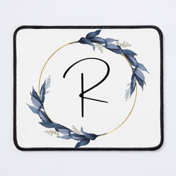 Item preview, Monogram with blue leaves letter R designed and sold by JustSeasons.