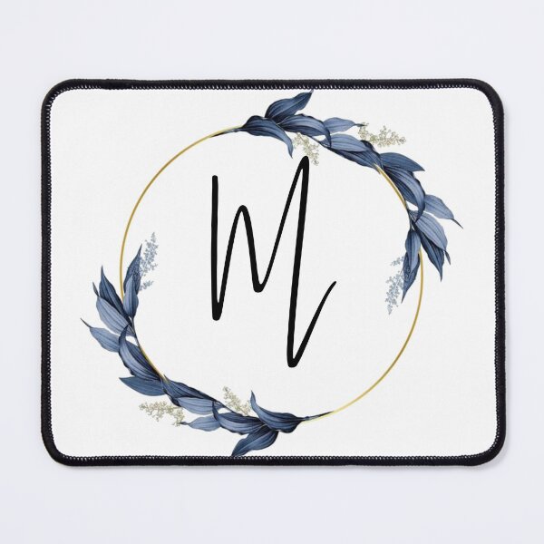 Item preview, Monogram with blue leaves letter M designed and sold by JustSeasons.