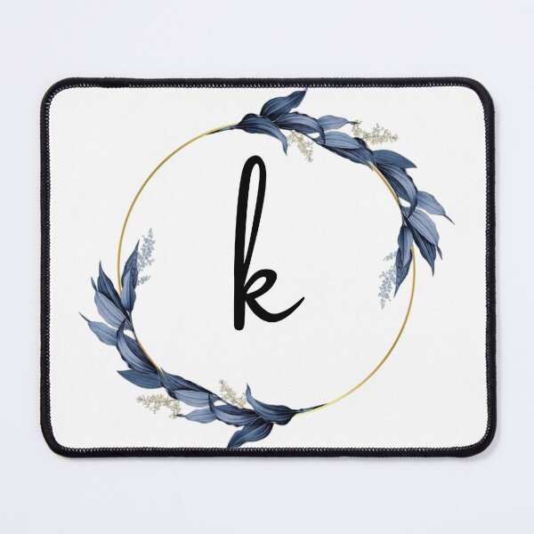 Item preview, Monogram with blue leaves letter K designed and sold by JustSeasons.