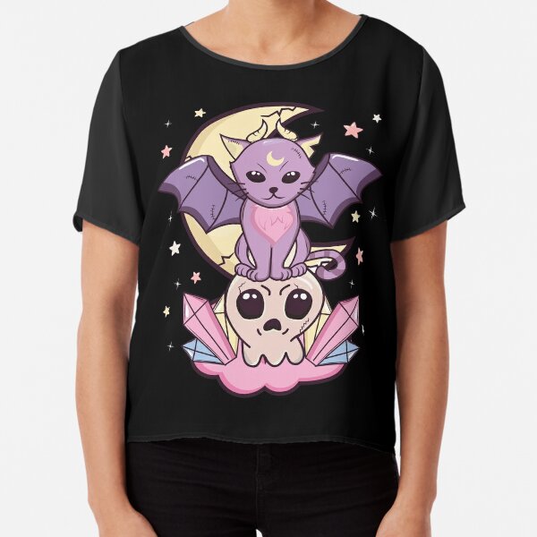 Cute Cat & Skull Pastel Goth