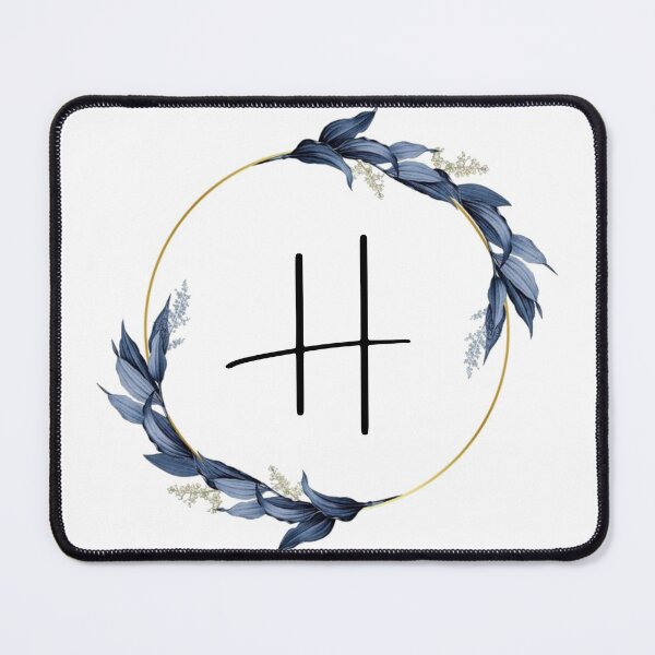 Item preview, Monogram with blue leaves letter H designed and sold by JustSeasons.