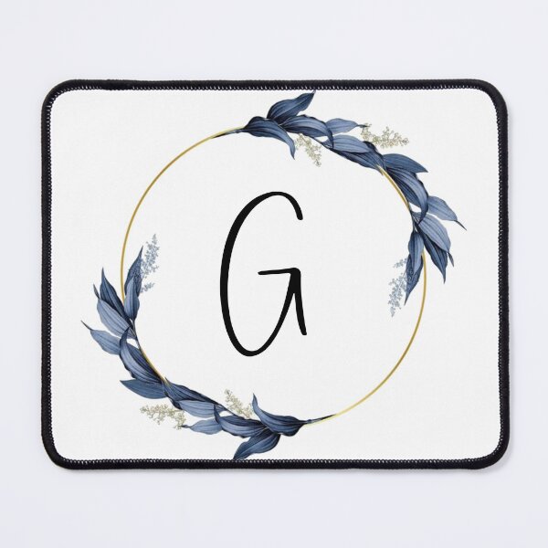 Item preview, Monogram with blue leaves letter G designed and sold by JustSeasons.