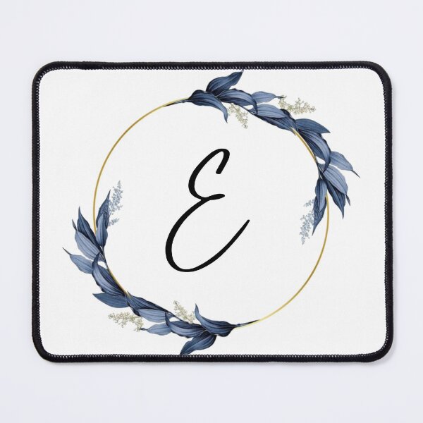 Item preview, Monogram with blue leaves letter E designed and sold by JustSeasons.