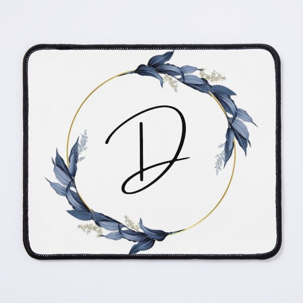 Item preview, Monogram with blue leaves letter D designed and sold by JustSeasons.