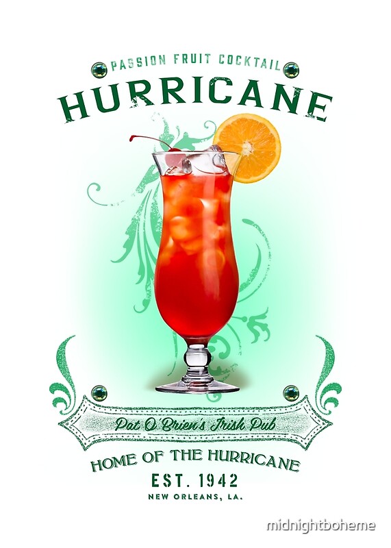 "New Orleans Hurricane Cocktail" Art Prints by midnightboheme | Redbubble