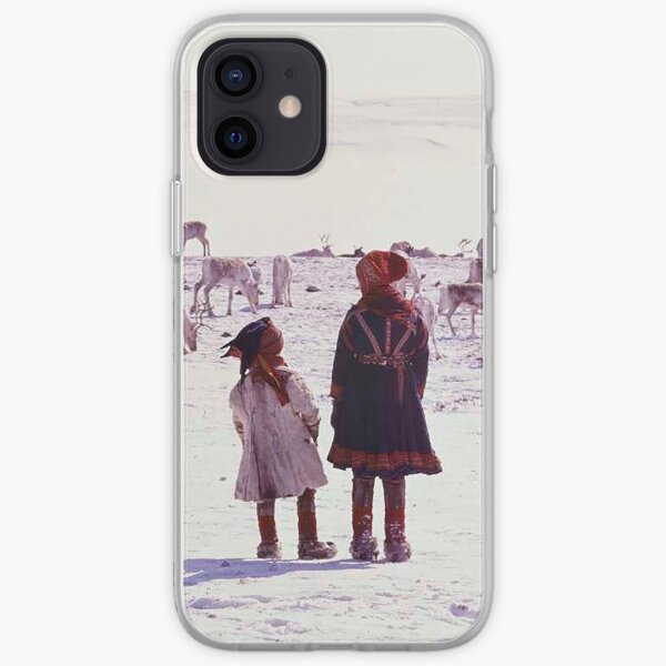 Girls watching reindeer iPhone Soft Case
