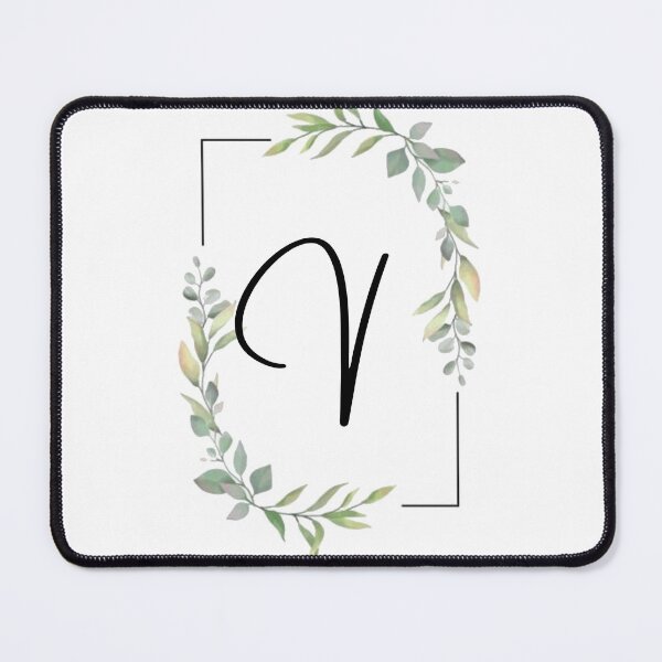Item preview, Monogram letter V with green leaves designed and sold by JustSeasons.