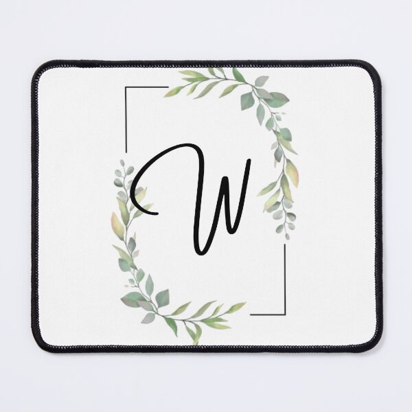 Item preview, Monogram letter W with green leaves designed and sold by JustSeasons.