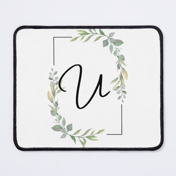 Item preview, Monogram letter U with green leaves designed and sold by JustSeasons.