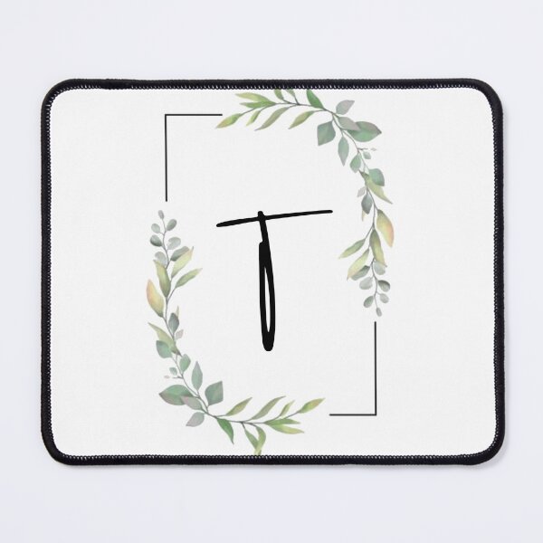 Item preview, Monogram letter T with green leaves designed and sold by JustSeasons.