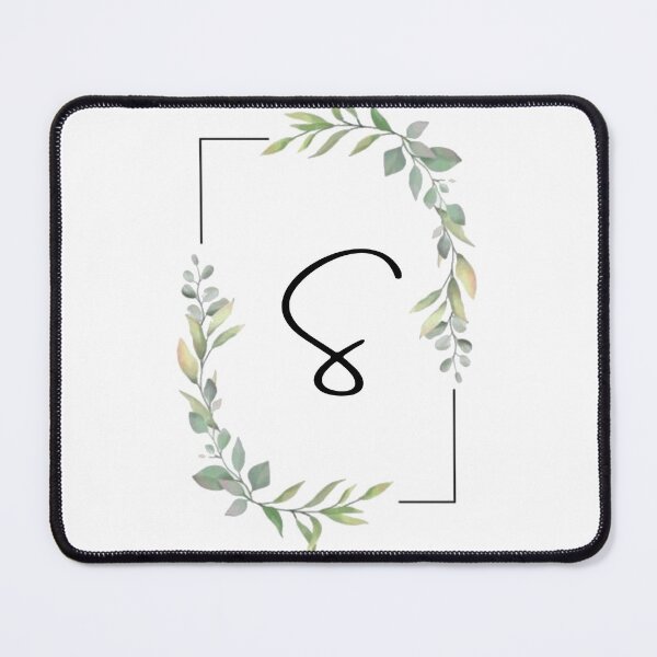 Item preview, Monogram letter S with green leaves designed and sold by JustSeasons.