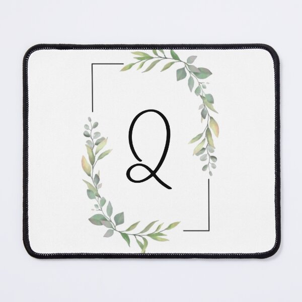Item preview, Monogram letter Q with green leaves designed and sold by JustSeasons.