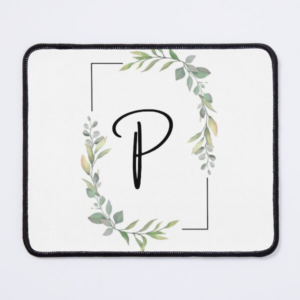 Item preview, Monogram letter P with green leaves designed and sold by JustSeasons.