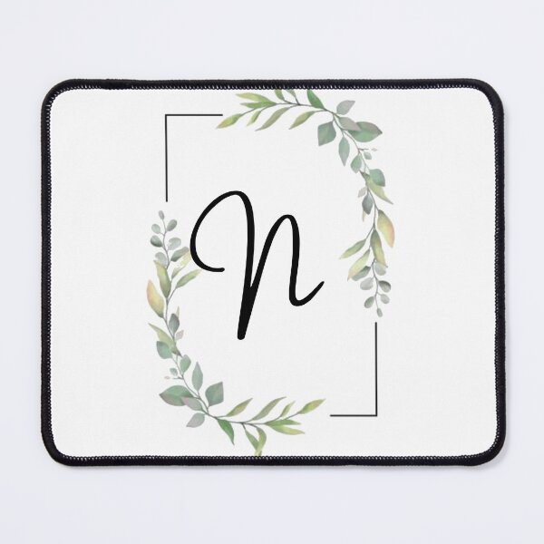 Item preview, Monogram letter N with green leaves designed and sold by JustSeasons.