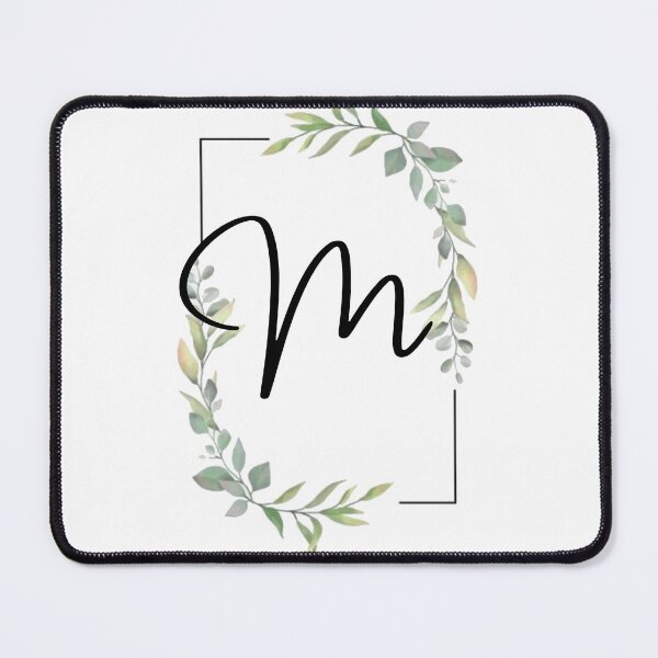 Item preview, Monogram letter M with green leaves designed and sold by JustSeasons.