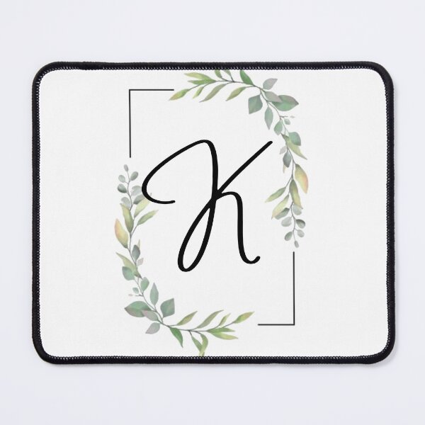 Item preview, Monogram letter K with green leaves designed and sold by JustSeasons.